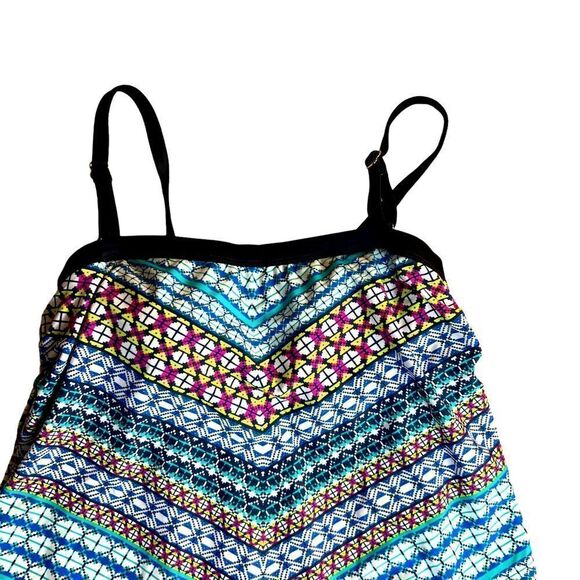 Jantzen Chevron Faux Tankini One Piece Swimsuit - Picture 3 of 9